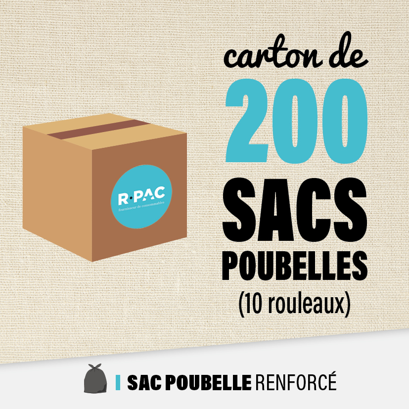 Sacs poubelle 50 L renforcés - 500 sacs - CPI Hygiène