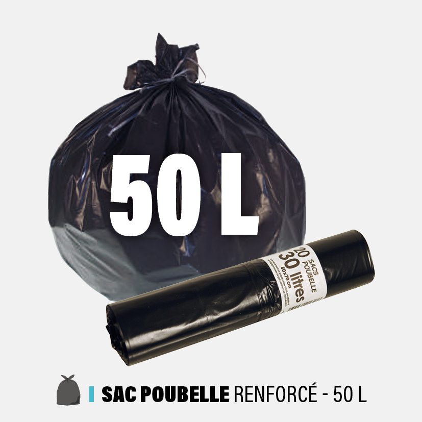 Sacs poubelles renforcés - 50 L du fournisseur RPAC