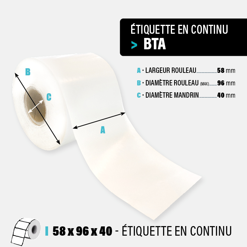 Étiquette en bobine Thermique Direct Blanc Eco 100x50mm 3162